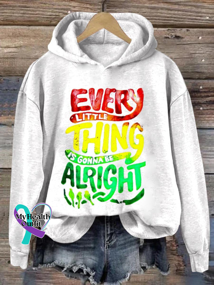 Every Little Thing Is Gonna Be Alright Art Print Casual Sweatshirt White / S