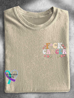 F*ck Cancer T-shirt Sand / S