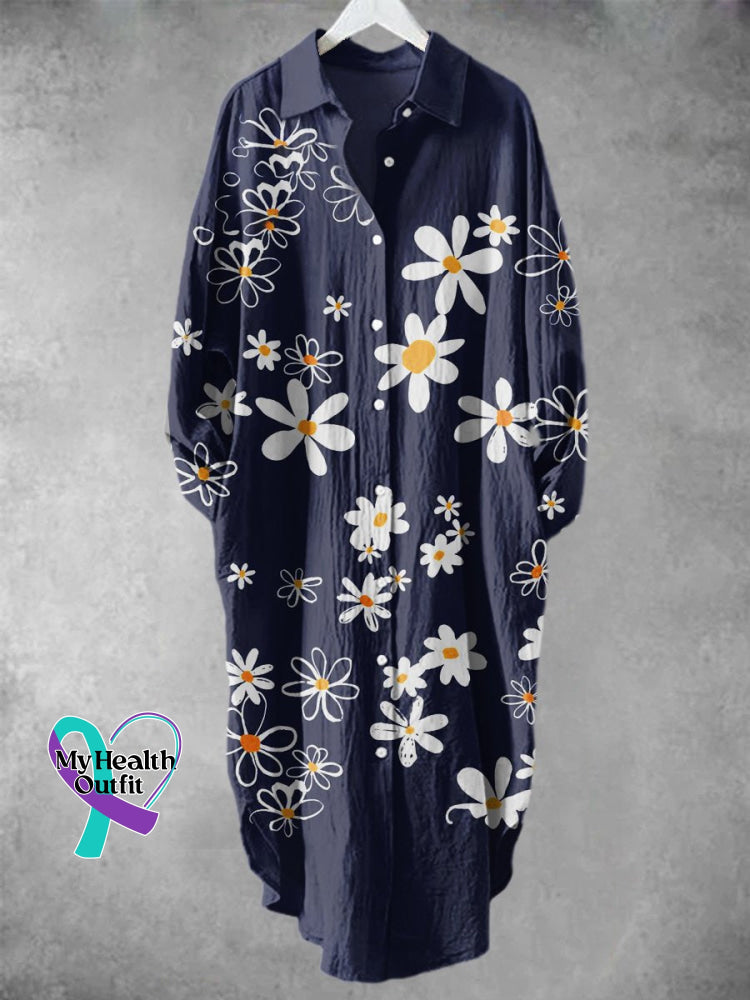 Floral Art Print Long Skirt Muilticolor / S