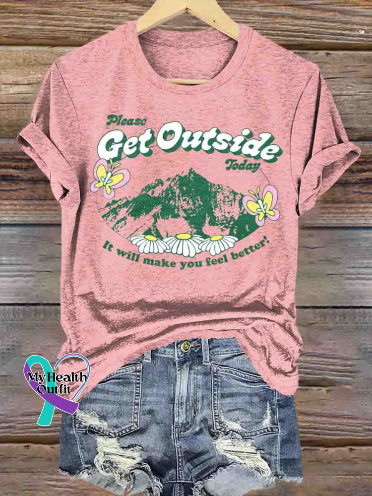 Get Outside Art T-shirt Pink / S