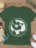 Goodness Art V-neck Casual T-Shirt Green / S