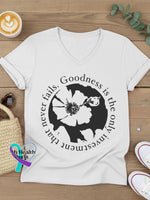 Goodness Art V-neck Casual T-Shirt White / S