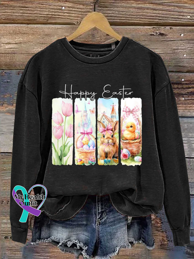 Happy Easter Bunny Casual Sweatshirt Black / S