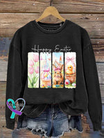 Happy Easter Bunny Casual Sweatshirt Black / S