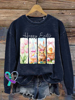 Happy Easter Bunny Casual Sweatshirt Blue / S