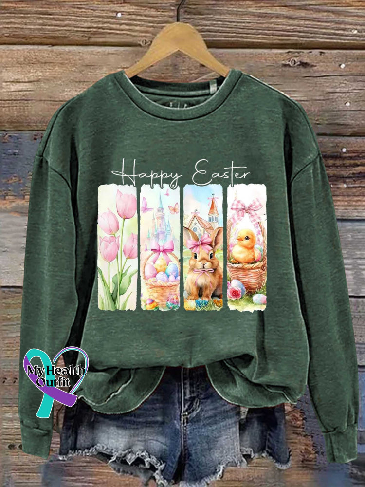 Happy Easter Bunny Casual Sweatshirt Green / S