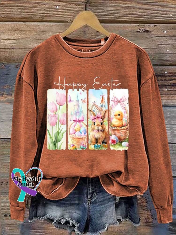 Happy Easter Bunny Casual Sweatshirt Orange / S