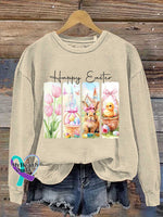 Happy Easter Bunny Casual Sweatshirt Sand / S