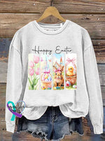 Happy Easter Bunny Casual Sweatshirt White / S