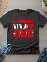 Heart Disease Awareness Art Casual T-Shirt Black / S