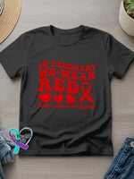 Heart Disease Awareness Art Casual T-Shirt Black / S