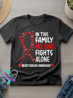 Heart Disease Awareness Art Casual T-Shirt Black / S