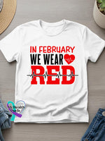 Heart Disease Awareness Art Casual T-Shirt White / S