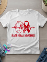 Heart Disease Awareness Art Casual T-Shirt White / S