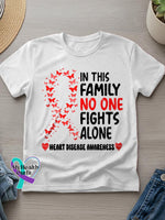 Heart Disease Awareness Art Casual T-Shirt White / S