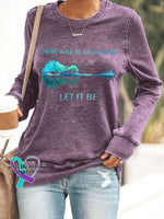Hippie Guitar Lake There Will Be An Answer Let It Print Sweatshirt Purple / S