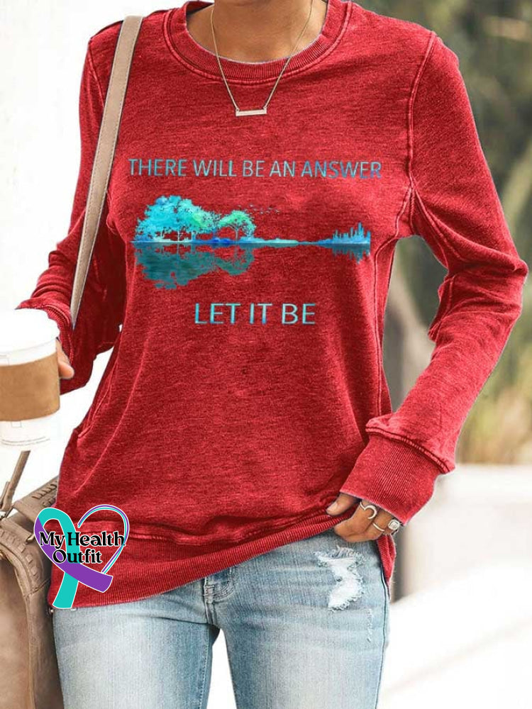 Hippie Guitar Lake There Will Be An Answer Let It Print Sweatshirt Red / S