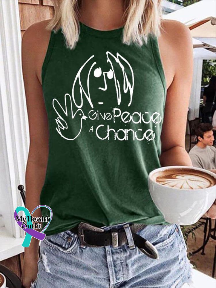 Hippie Women’s Printed Tank Top Green / S