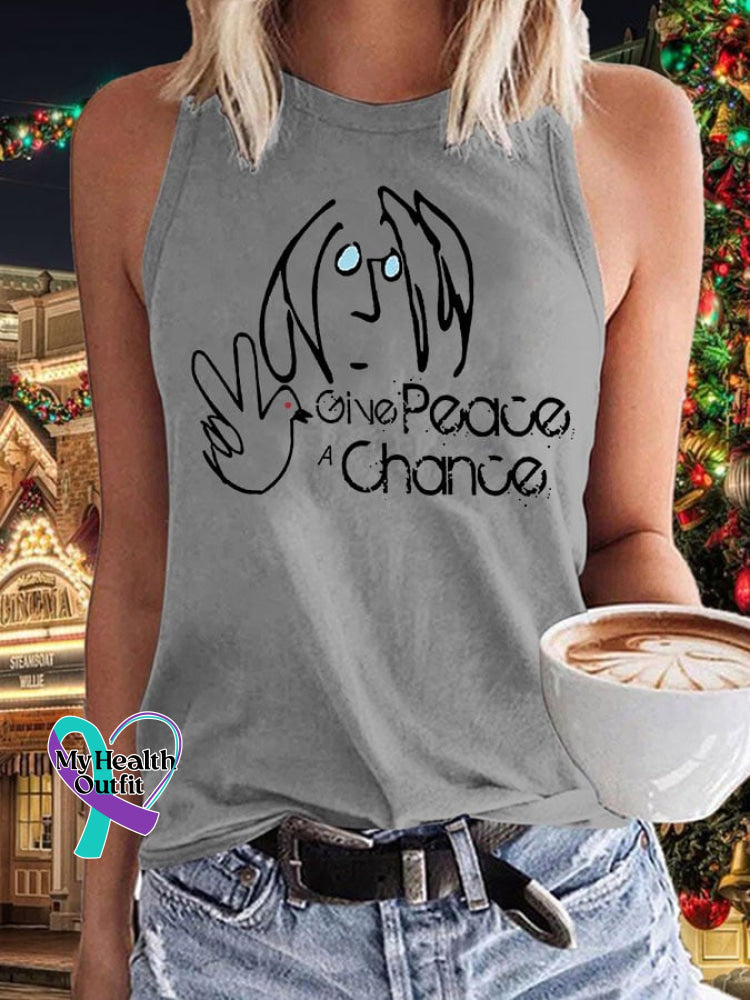 Hippie Women’s Printed Tank Top Light Grey / S