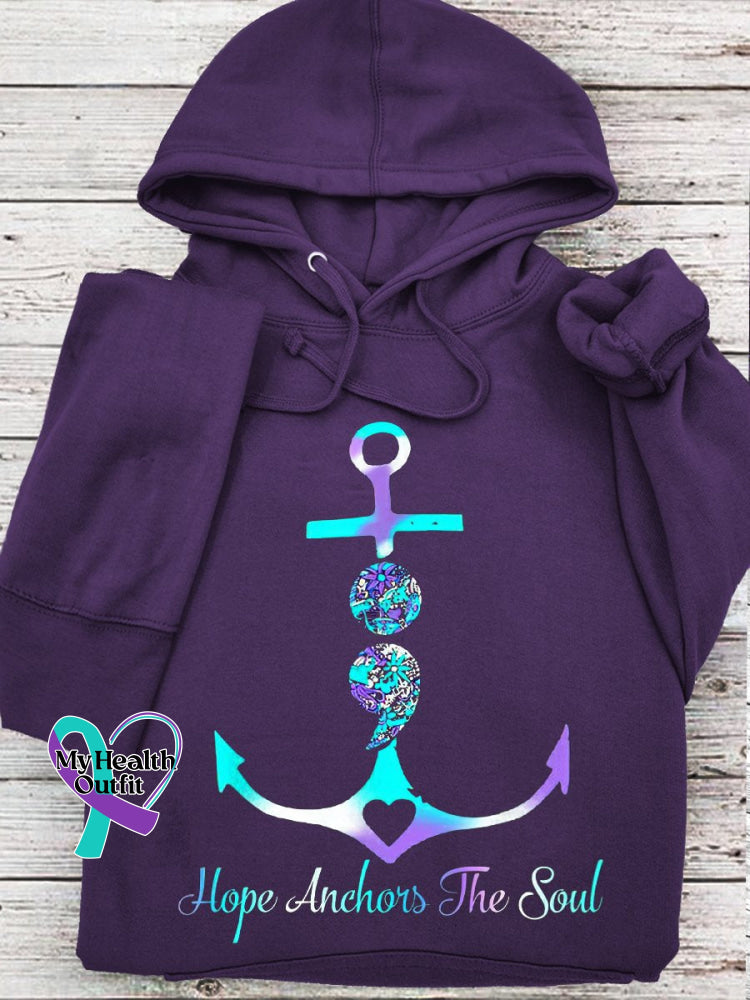 Hope Anchors The Soul Casual Hoodie Purple / S