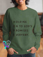 Hope Art Vintage Print Casual Sweatshirt Green / S