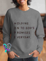 Hope Art Vintage Print Casual Sweatshirt Grey / S