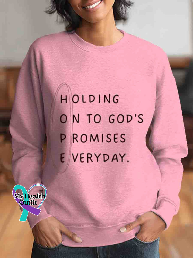 Hope Art Vintage Print Casual Sweatshirt Pink / S