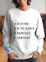 Hope Art Vintage Print Casual Sweatshirt White / S