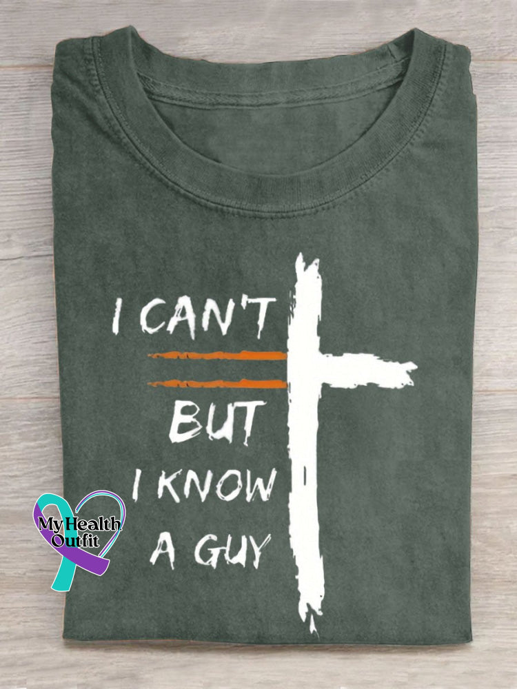 I Can’t But Know A Guy Letter Art Design T-Shirt Green / S