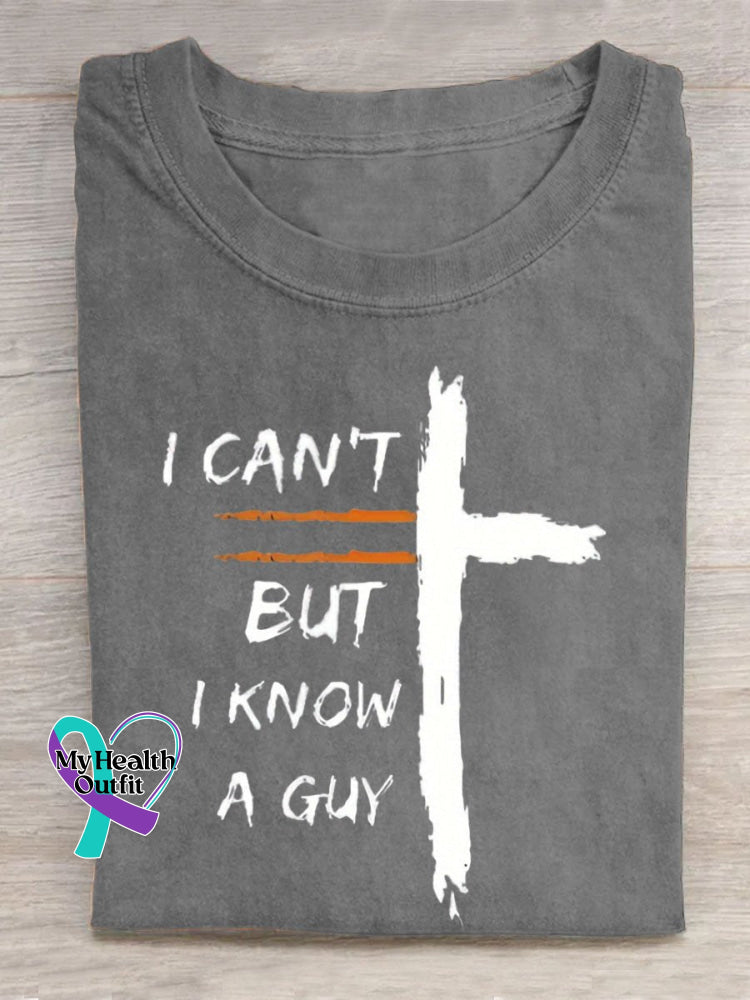 I Can’t But Know A Guy Letter Art Design T-Shirt Grey / S