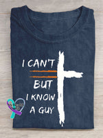 I Can’t But Know A Guy Letter Art Design T-Shirt Navy Blue / S