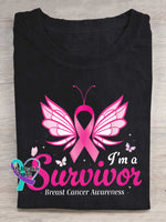 I ’m A Survivor Breast Cancer Awareness T-shirt Black / S