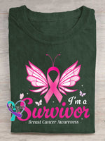 I ’m A Survivor Breast Cancer Awareness T-shirt Green / S