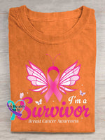 I ’m A Survivor Breast Cancer Awareness T-shirt Orange / S