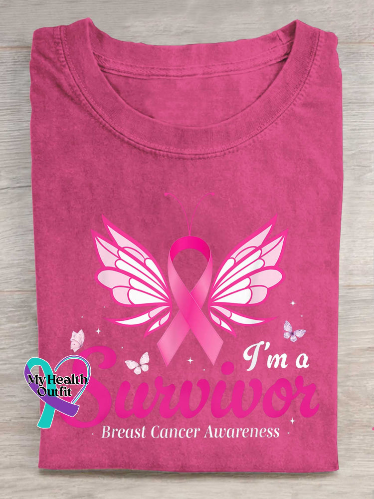 I ’m A Survivor Breast Cancer Awareness T-shirt Pink / S
