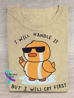 I Will Handle It Art T-shirt Apricot / S