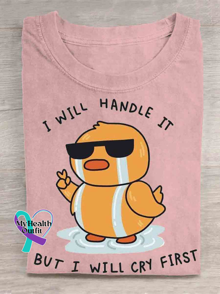 I Will Handle It Art T-shirt Pink / S
