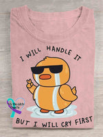 I Will Handle It Art T-shirt Pink / S