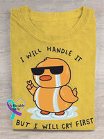 I Will Handle It Art T-shirt Yellow / S