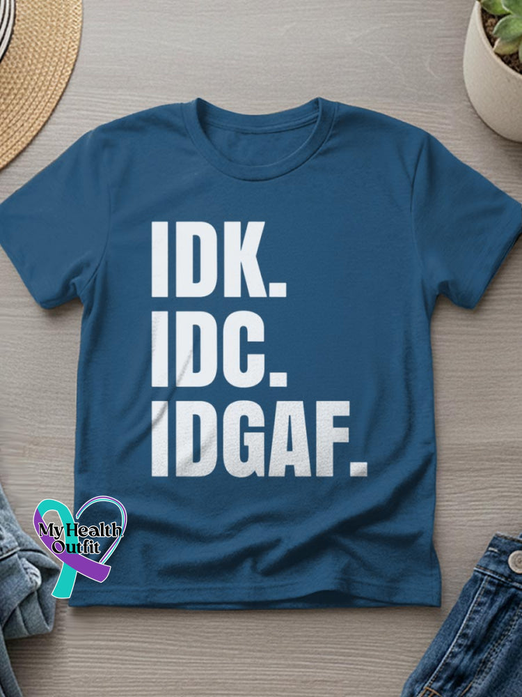 IDK Art Print T-shirt Blue / S