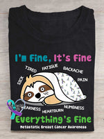 I’m Fine It’s Fine Everything’s Fine Metastatic Breast Cancer Awareness T-shirt Black / S