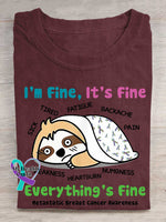 I’m Fine It’s Fine Everything’s Fine Metastatic Breast Cancer Awareness T-shirt Red / S
