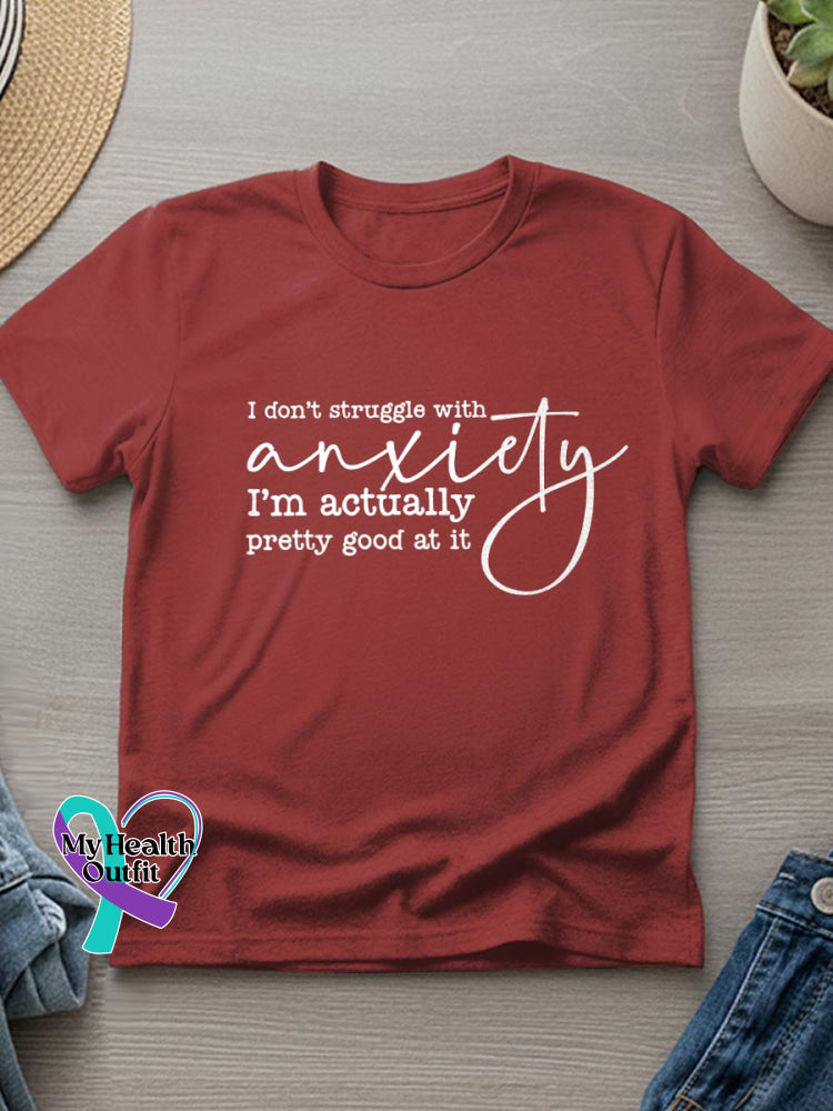 I’m Not Struggle With Anxiety Art Casual T-Shirt Red / S