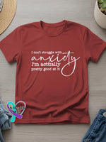 I’m Not Struggle With Anxiety Art Casual T-Shirt Red / S