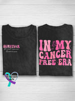 In My Cancer Free Era October Pink Art Print Casual T-Shirt Black / S