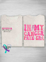 In My Cancer Free Era October Pink Art Print Casual T-Shirt White / S