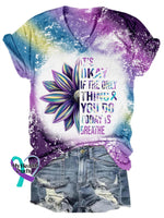 It’s Okay Sunflower Print Short Sleeve T-Shirt Multicolor / S