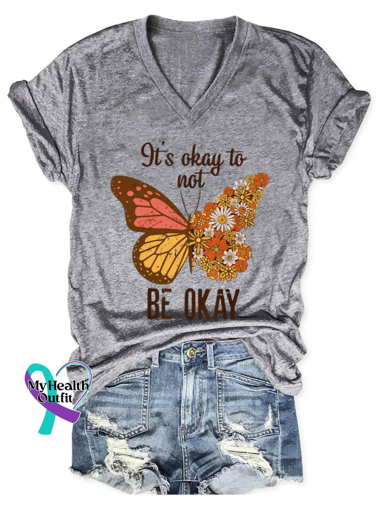 It’s Okay To Not Be Art Casual T-Shirt Grey / S