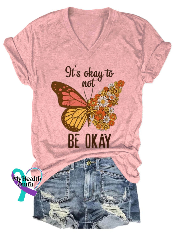 It’s Okay To Not Be Art Casual T-Shirt Pink / S
