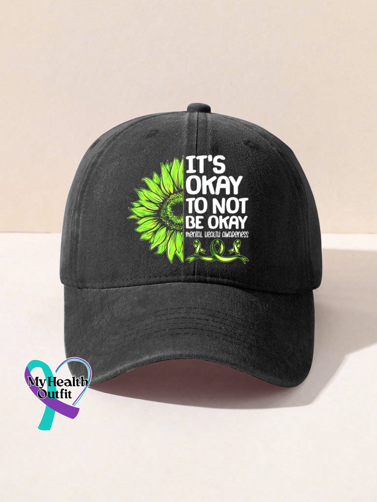 It’s Okay To Not Be Sunflower Mental Health Awareness Suicide Prevention Pattern Casual Print
